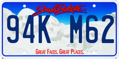 SD license plate 94KM62