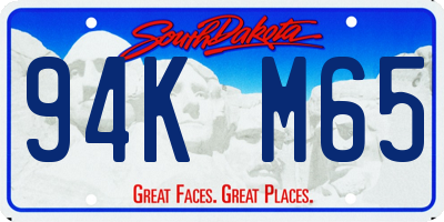 SD license plate 94KM65