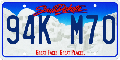 SD license plate 94KM70