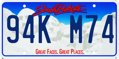 SD license plate 94KM74