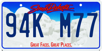 SD license plate 94KM77