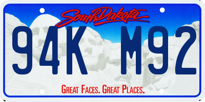 SD license plate 94KM92
