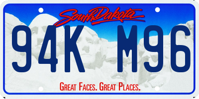 SD license plate 94KM96