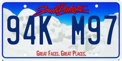 SD license plate 94KM97