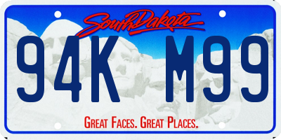 SD license plate 94KM99
