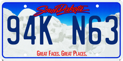 SD license plate 94KN63