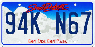 SD license plate 94KN67