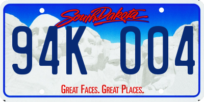 SD license plate 94KO04