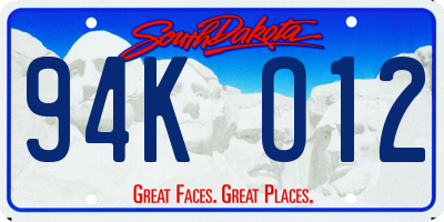 SD license plate 94KO12