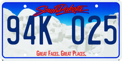 SD license plate 94KO25