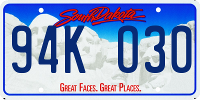SD license plate 94KO30