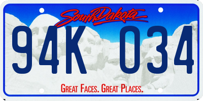SD license plate 94KO34