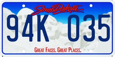 SD license plate 94KO35