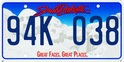 SD license plate 94KO38