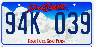 SD license plate 94KO39