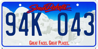 SD license plate 94KO43