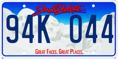 SD license plate 94KO44