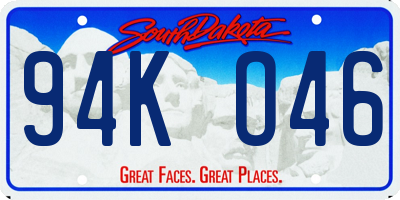 SD license plate 94KO46