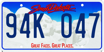 SD license plate 94KO47
