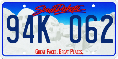 SD license plate 94KO62