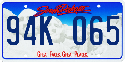 SD license plate 94KO65