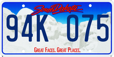 SD license plate 94KO75