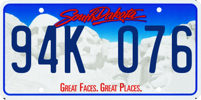 SD license plate 94KO76
