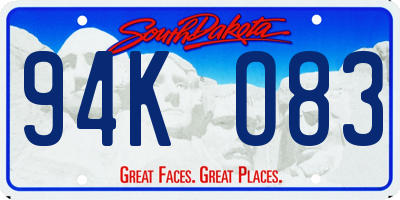 SD license plate 94KO83