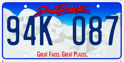 SD license plate 94KO87