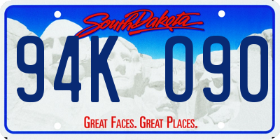 SD license plate 94KO90