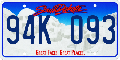 SD license plate 94KO93