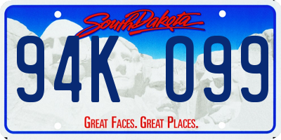SD license plate 94KO99