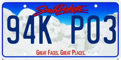 SD license plate 94KP03