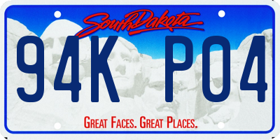 SD license plate 94KP04