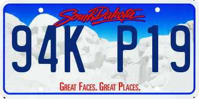 SD license plate 94KP19