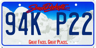 SD license plate 94KP22