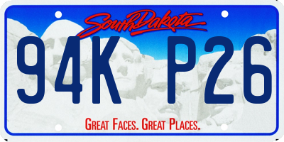 SD license plate 94KP26