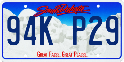 SD license plate 94KP29