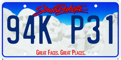 SD license plate 94KP31
