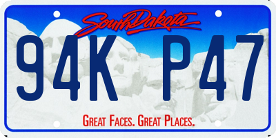 SD license plate 94KP47
