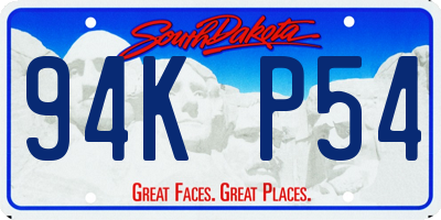 SD license plate 94KP54