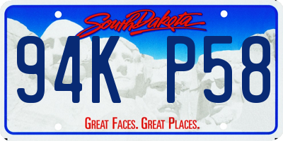 SD license plate 94KP58