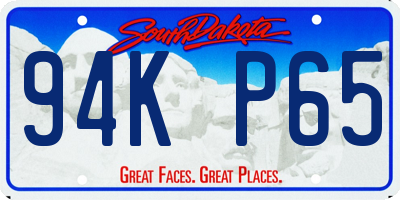 SD license plate 94KP65