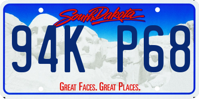SD license plate 94KP68