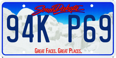 SD license plate 94KP69