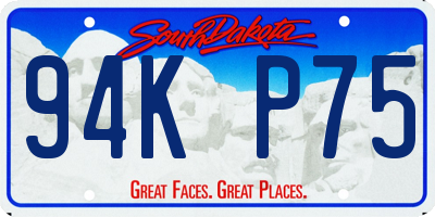 SD license plate 94KP75