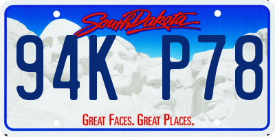 SD license plate 94KP78