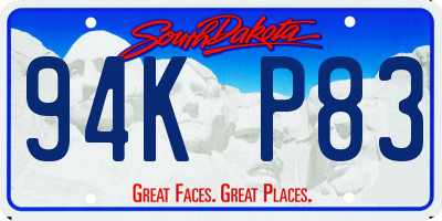 SD license plate 94KP83