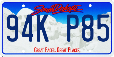 SD license plate 94KP85
