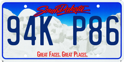 SD license plate 94KP86